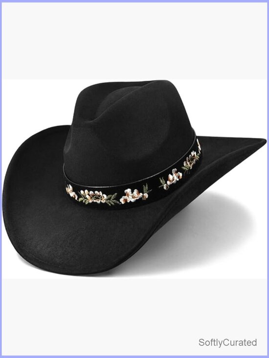 Felt Teardrop Western Cowgirl Hat, Adjustable, Wide Brim, Unisex main image 7